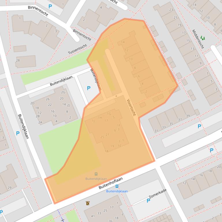 Kaart van postcodegebied 2353VA.
