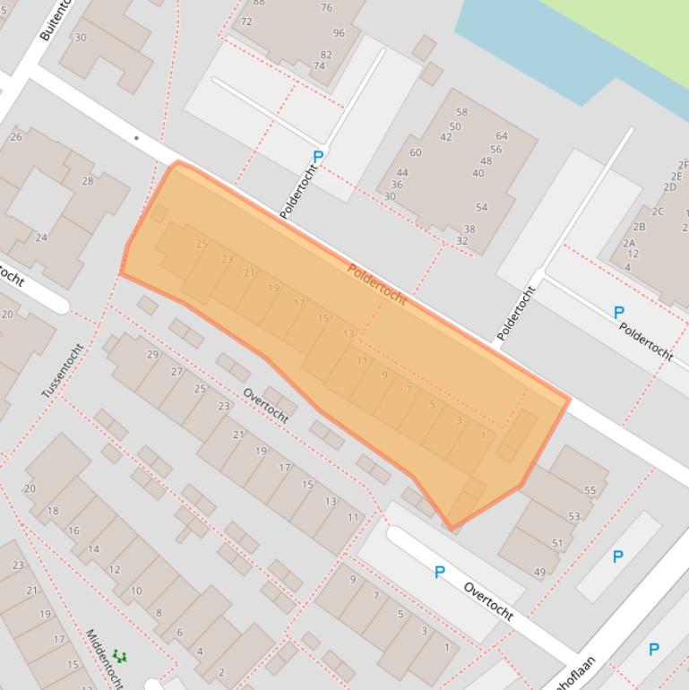 Kaart van postcodegebied 2353VD.