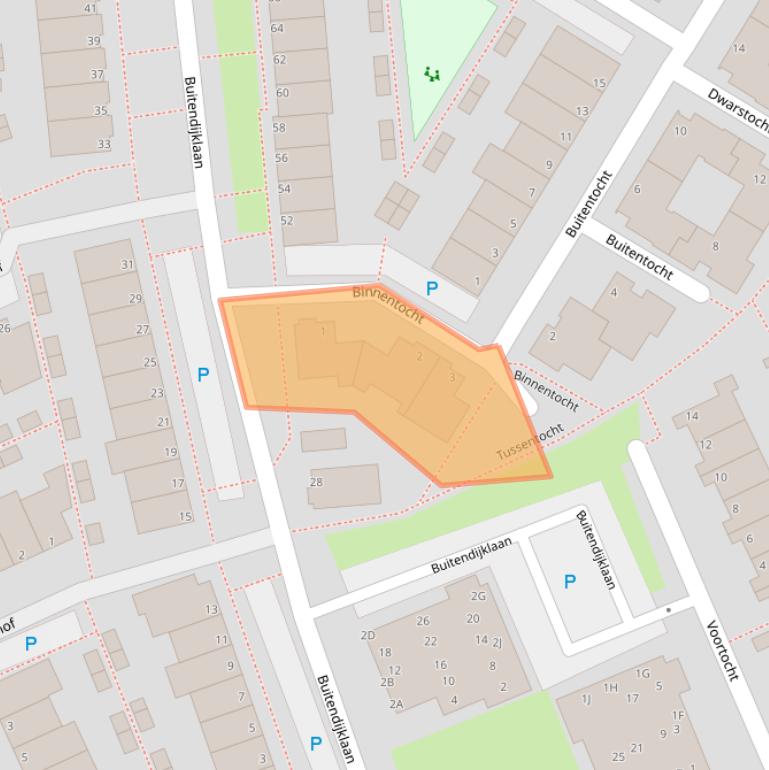 Kaart van postcodegebied 2353VJ.