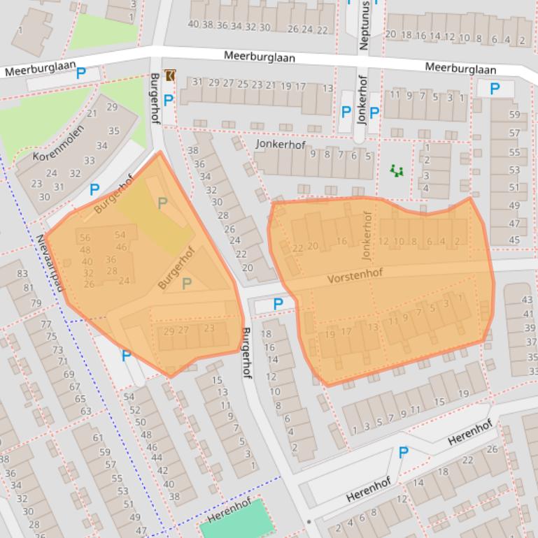 Kaart van postcodegebied 2353VV.