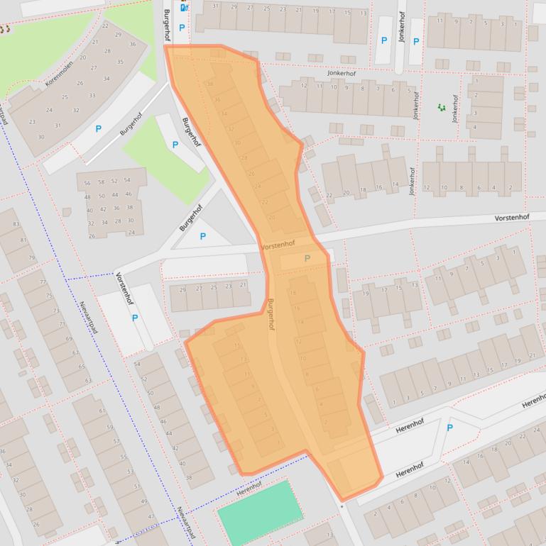 Kaart van postcodegebied 2353VW.