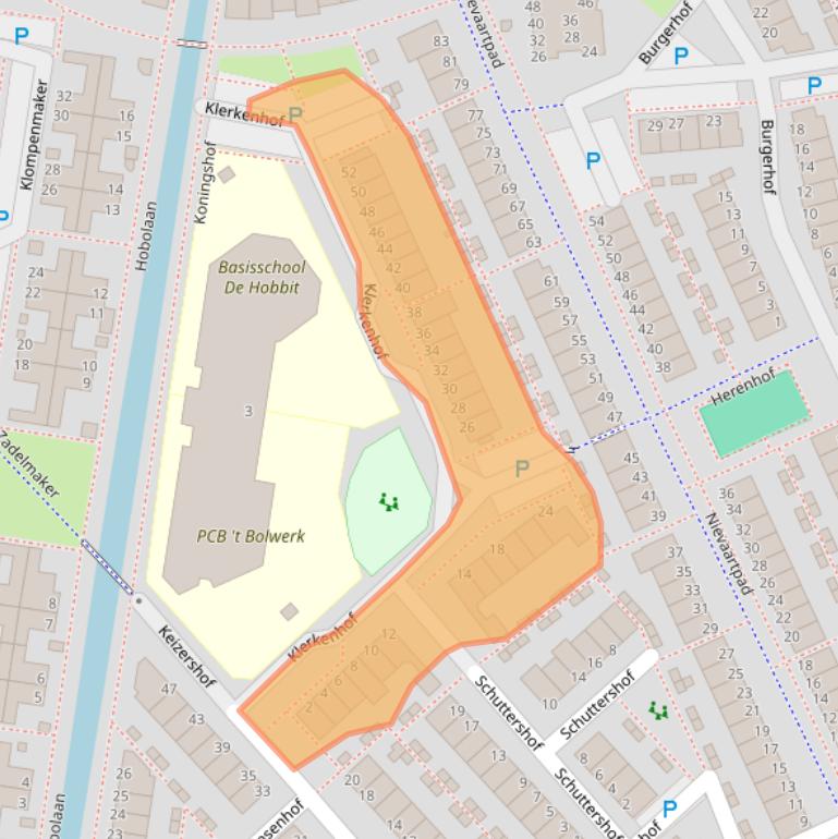 Kaart van postcodegebied 2353WC.