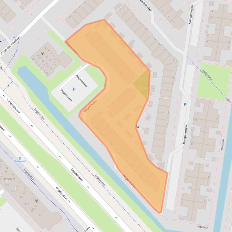 Kaart van postcodegebied 2353WH.