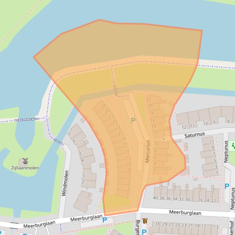 Kaart van postcodegebied 2353WP.
