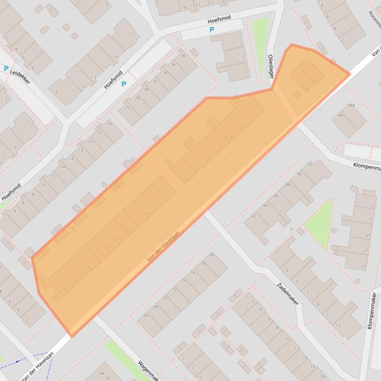 Kaart van postcodegebied 2353WV.