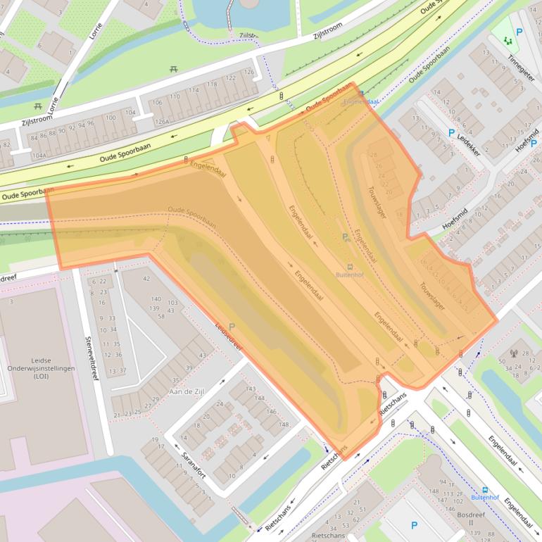 Kaart van postcodegebied 2353WZ.