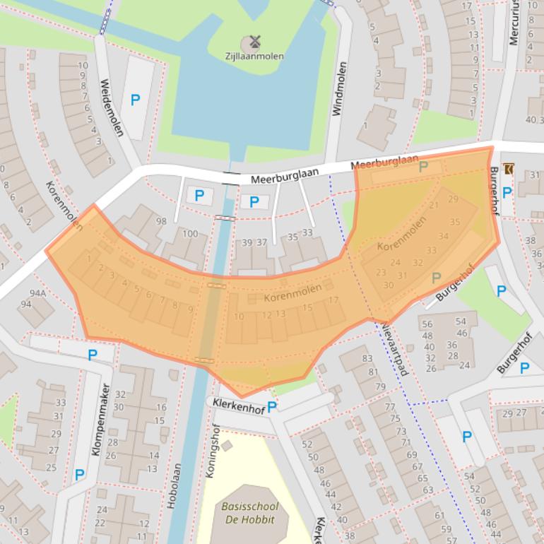 Kaart van postcodegebied 2353XE.