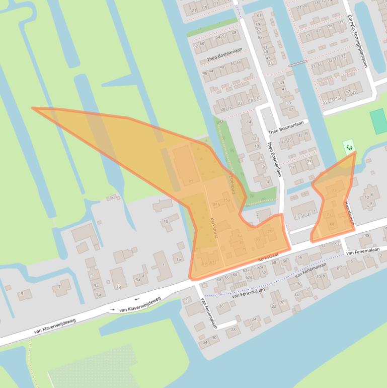 Kaart van postcodegebied 2355AJ.