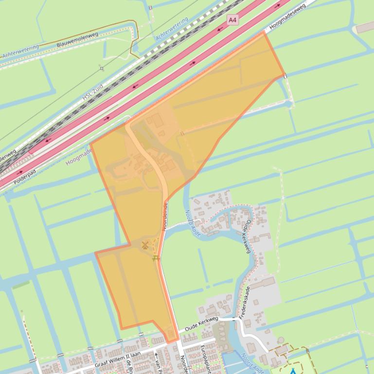 Kaart van postcodegebied 2355AN.