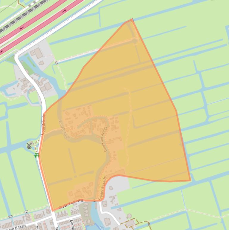 Kaart van postcodegebied 2355AT.