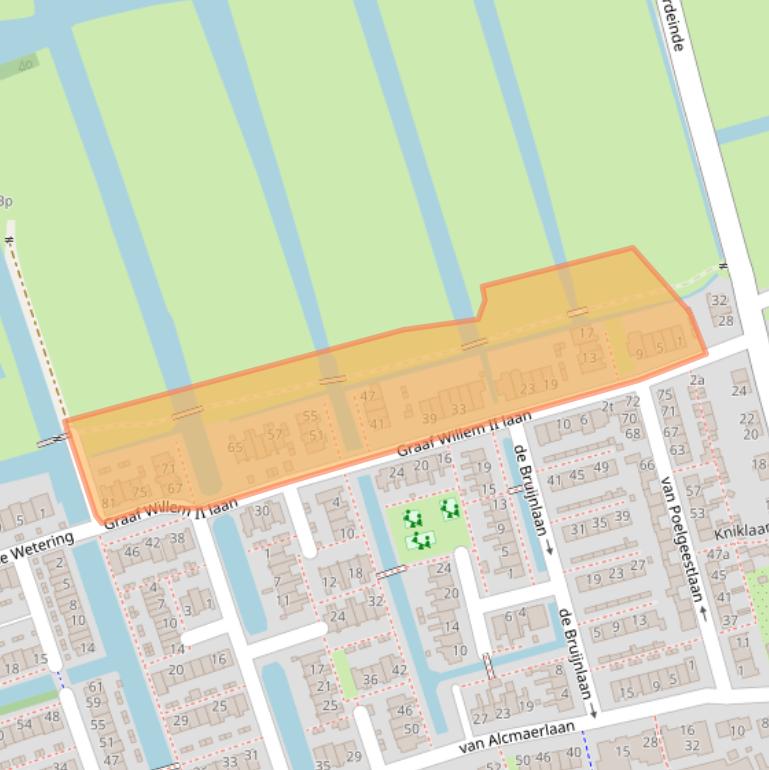 Kaart van postcodegebied 2355BG.