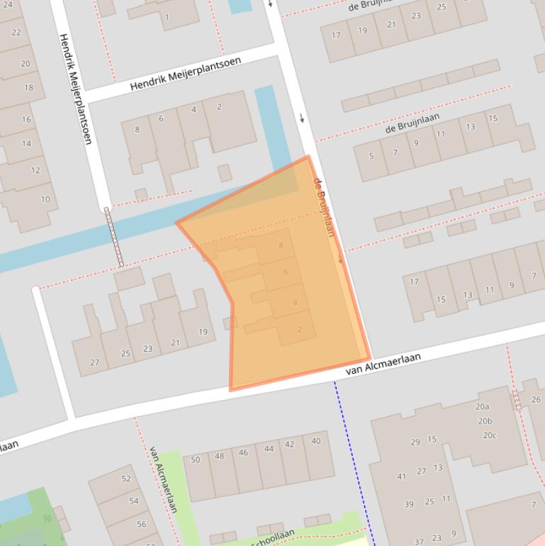 Kaart van postcodegebied 2355BL.