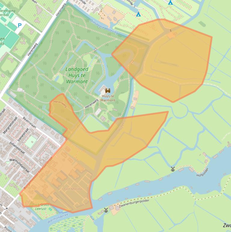 Kaart van postcodegebied 2361AA.