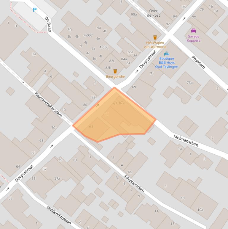 Kaart van postcodegebied 2361AT.