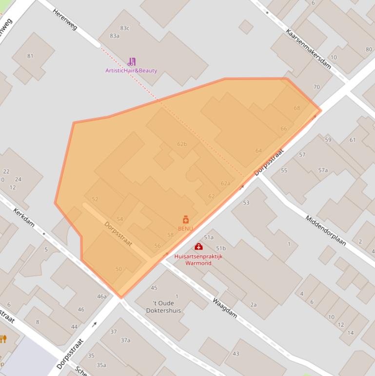 Kaart van postcodegebied 2361BH.