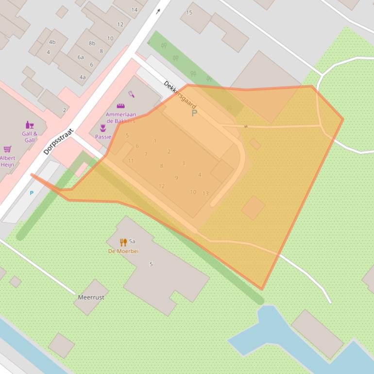 Kaart van postcodegebied 2361CJ.