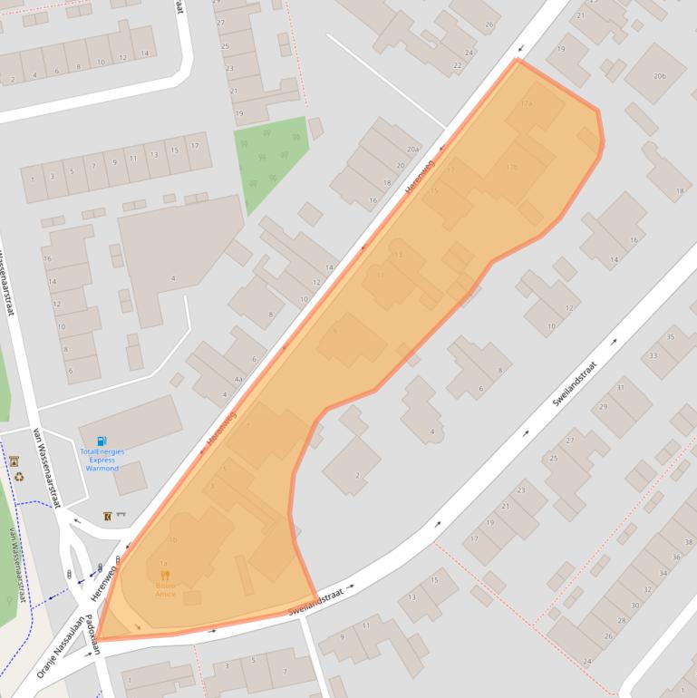 Kaart van postcodegebied 2361EA.