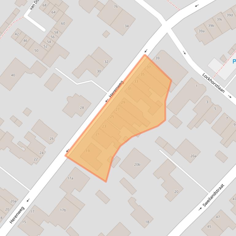 Kaart van postcodegebied 2361EB.