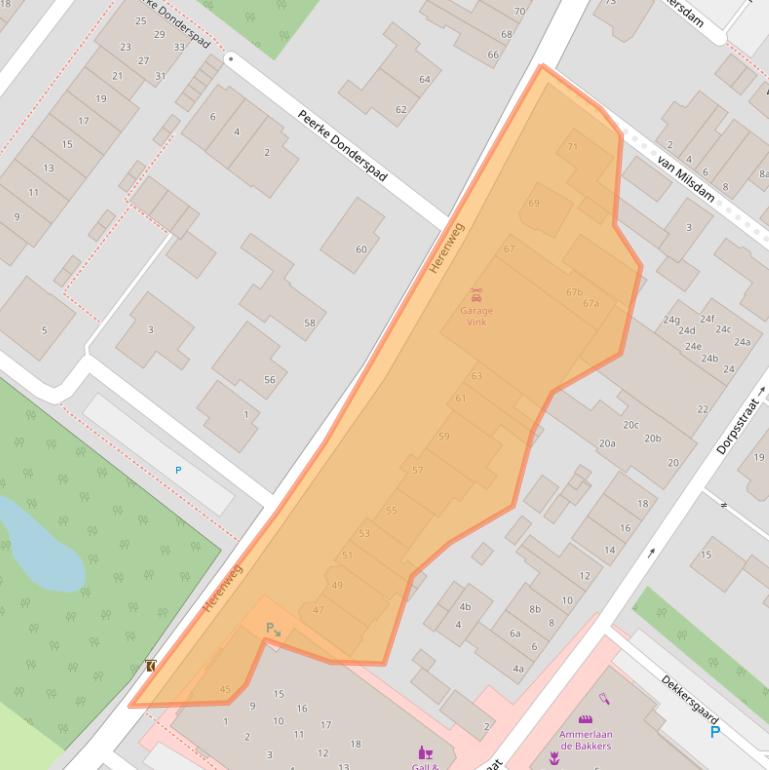 Kaart van postcodegebied 2361EG.