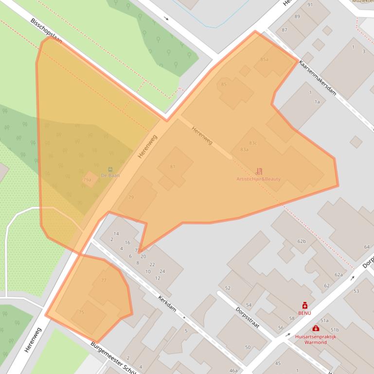 Kaart van postcodegebied 2361EJ.