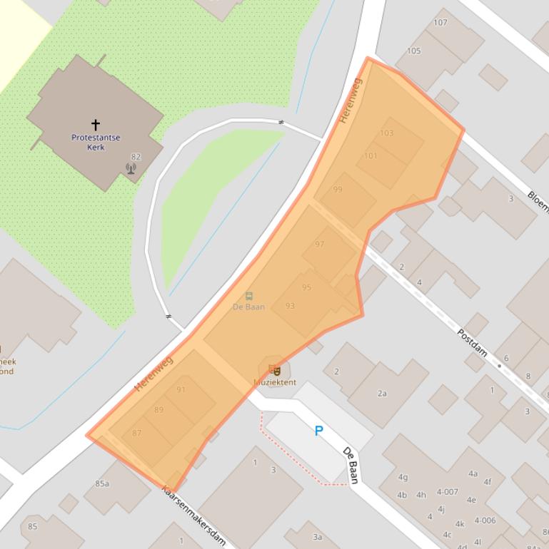 Kaart van postcodegebied 2361EK.