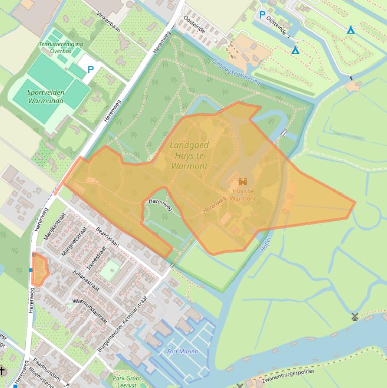 Kaart van postcodegebied 2361EP.