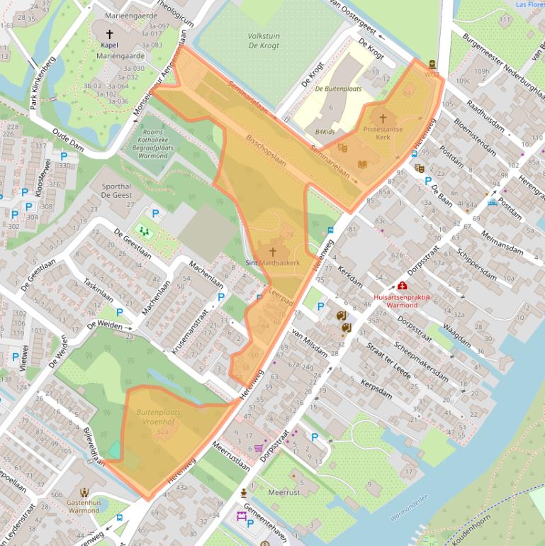 Kaart van postcodegebied 2361ET.