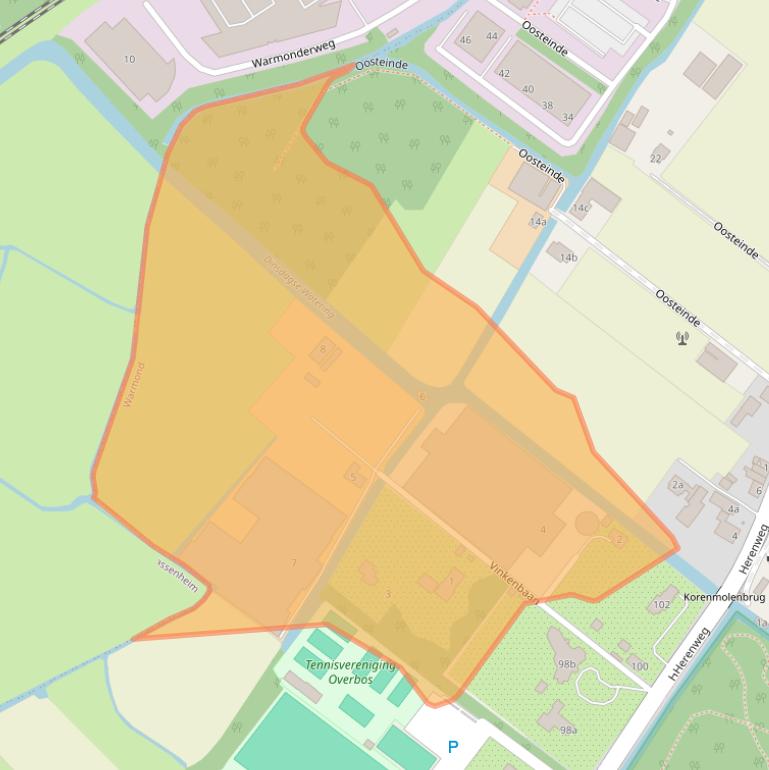 Kaart van postcodegebied 2361EW.