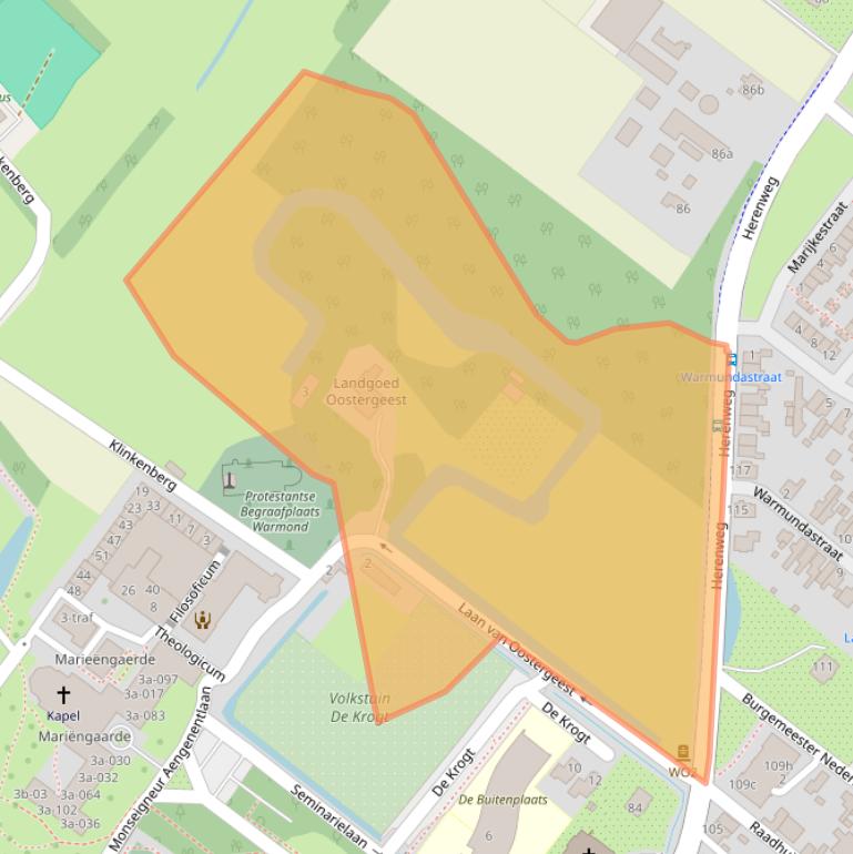 Kaart van postcodegebied 2361GA.