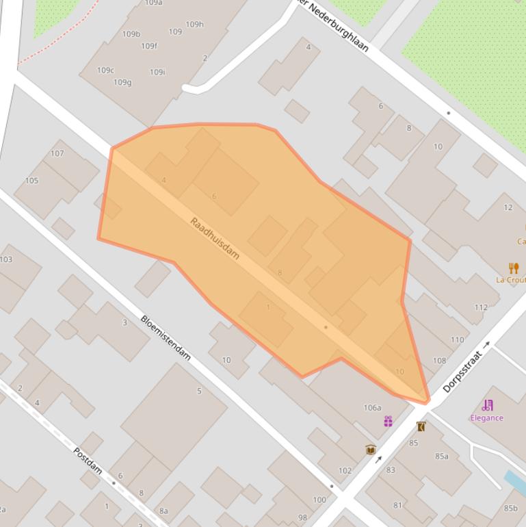 Kaart van postcodegebied 2361GE.