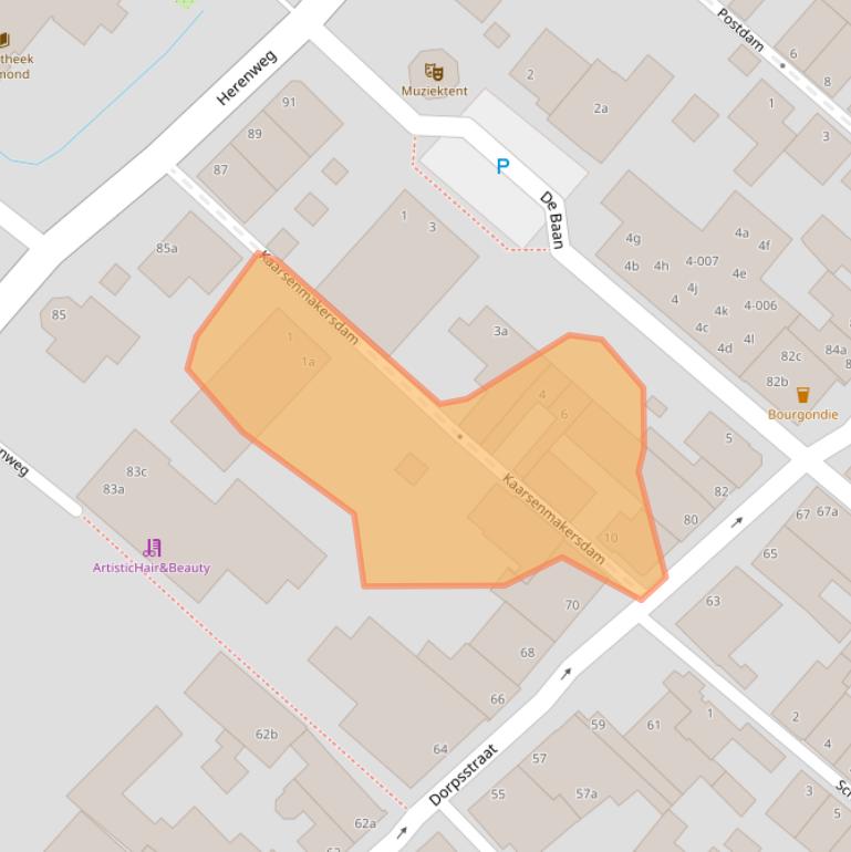 Kaart van postcodegebied 2361GJ.