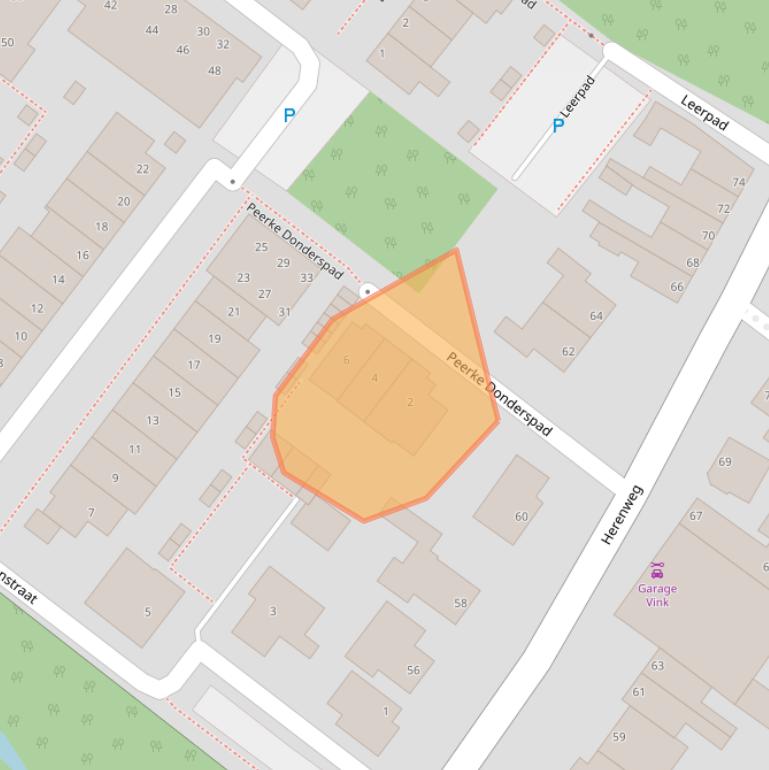 Kaart van postcodegebied 2361GR.