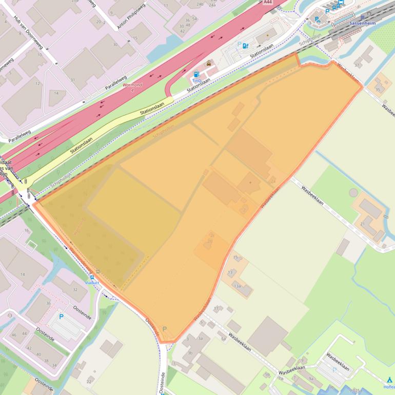 Kaart van postcodegebied 2361HJ.