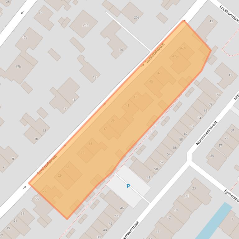 Kaart van postcodegebied 2361JB.