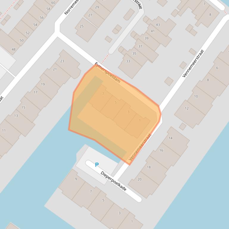 Kaart van postcodegebied 2361JD.