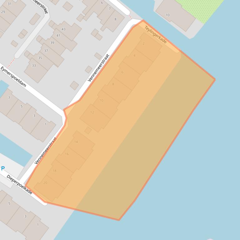 Kaart van postcodegebied 2361JM.