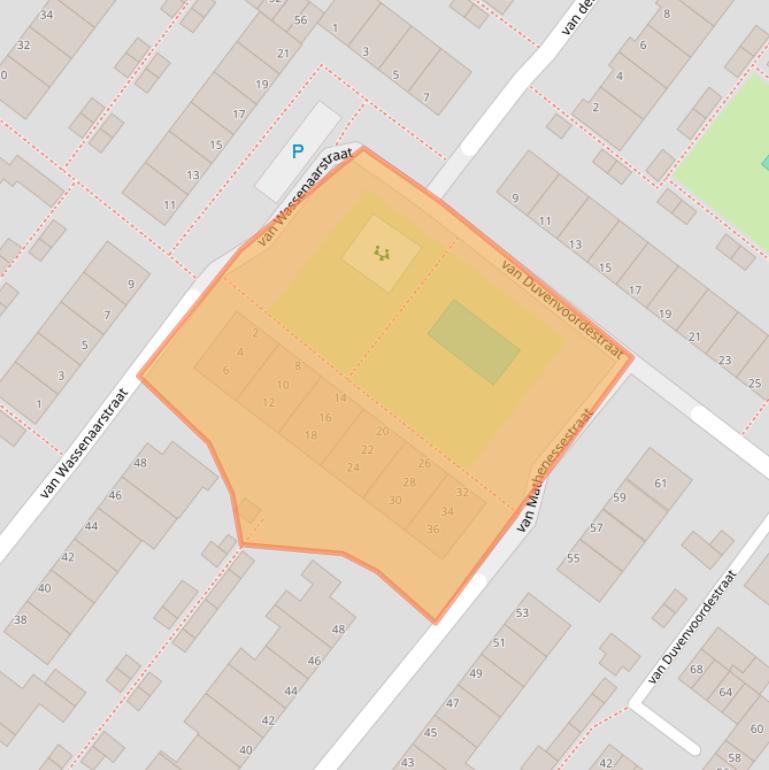 Kaart van postcodegebied 2361JT.