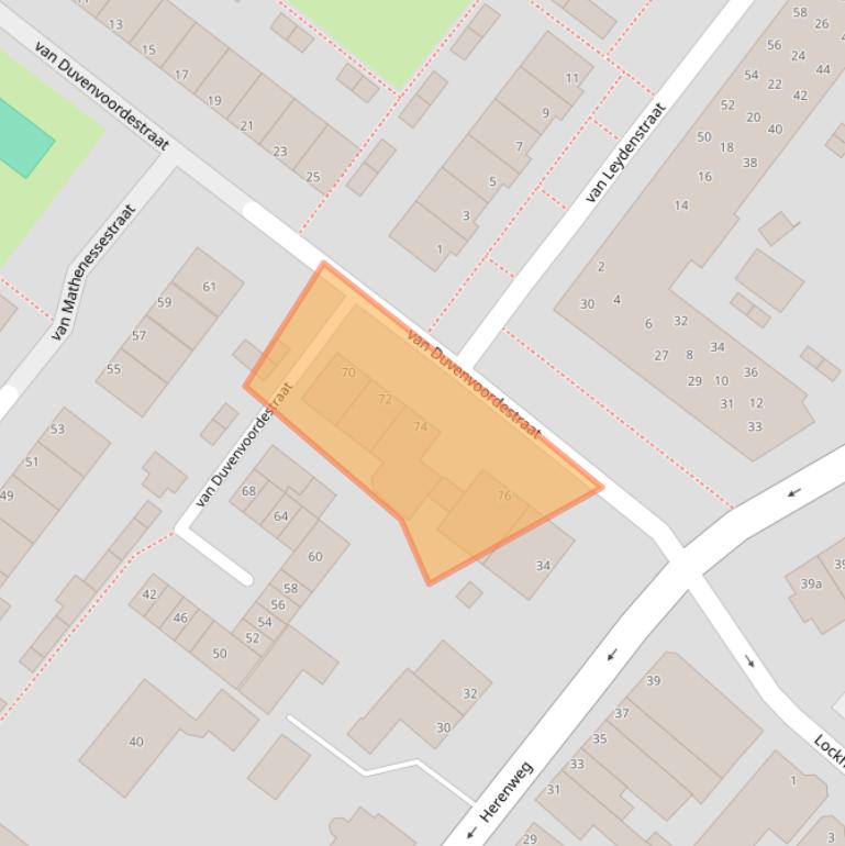 Kaart van postcodegebied 2361JV.