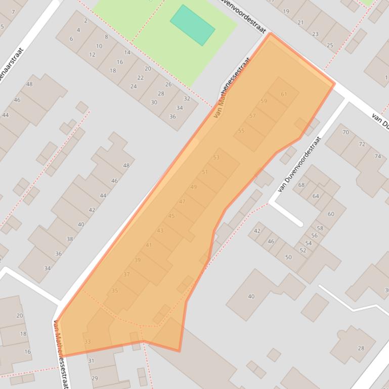 Kaart van postcodegebied 2361KB.