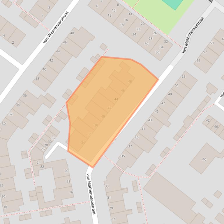 Kaart van postcodegebied 2361KE.