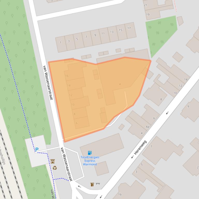 Kaart van postcodegebied 2361KH.