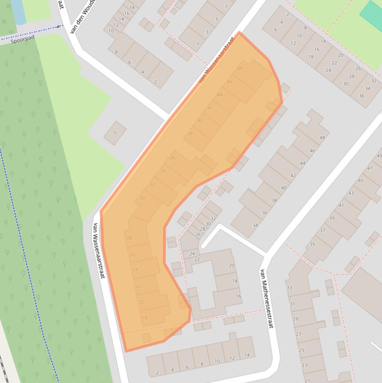 Kaart van postcodegebied 2361KJ.