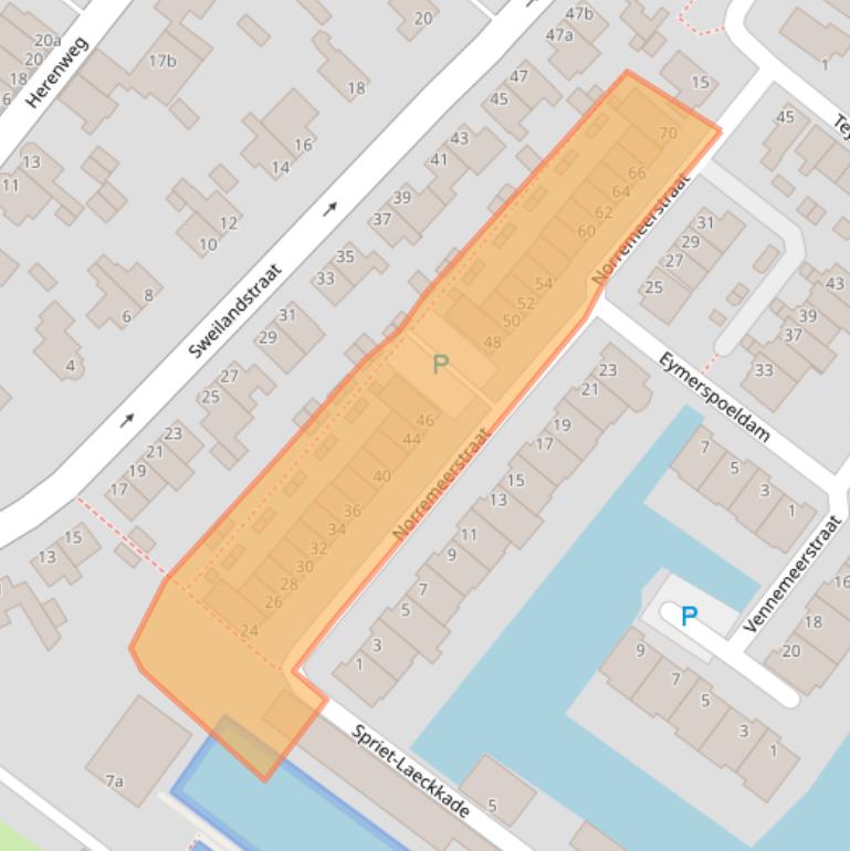 Kaart van postcodegebied 2361KR.