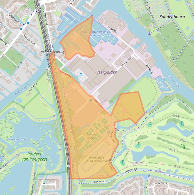 Kaart van postcodegebied 2361KV.