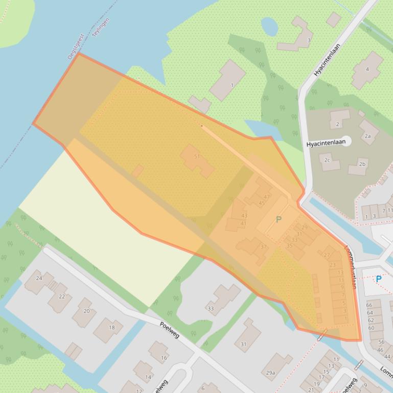 Kaart van postcodegebied 2361LJ.