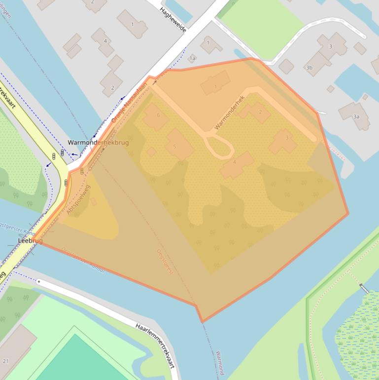 Kaart van postcodegebied 2361LL.