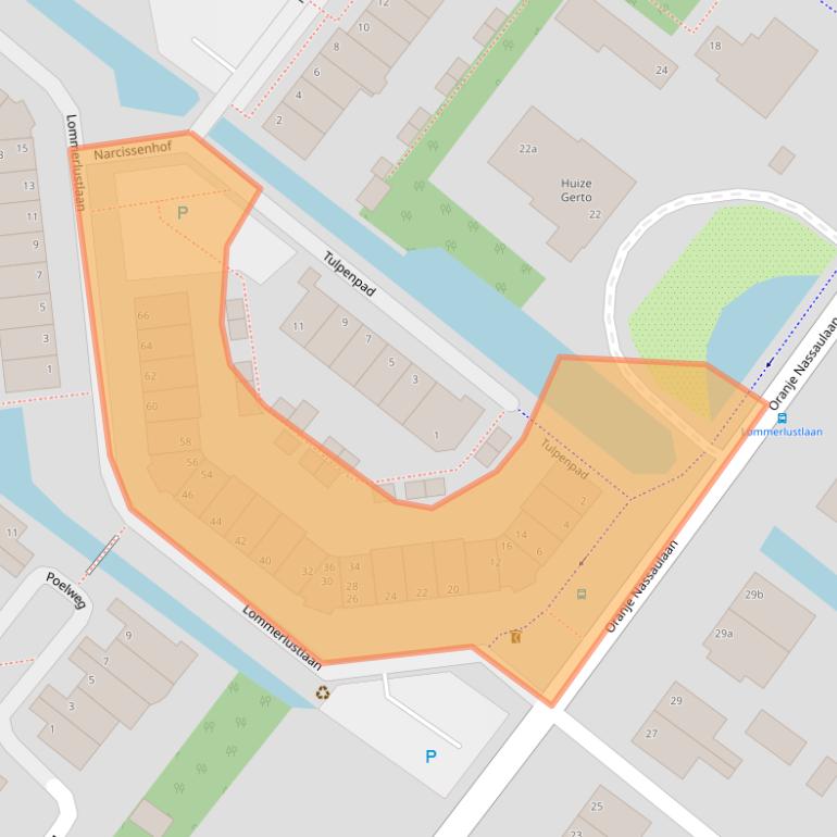 Kaart van postcodegebied 2361LM.