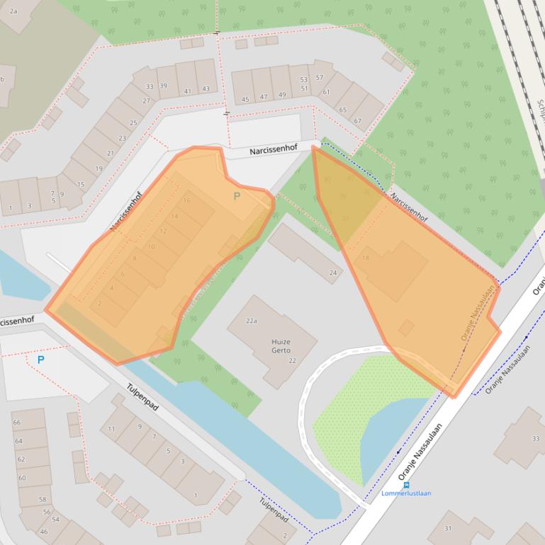 Kaart van postcodegebied 2361LR.