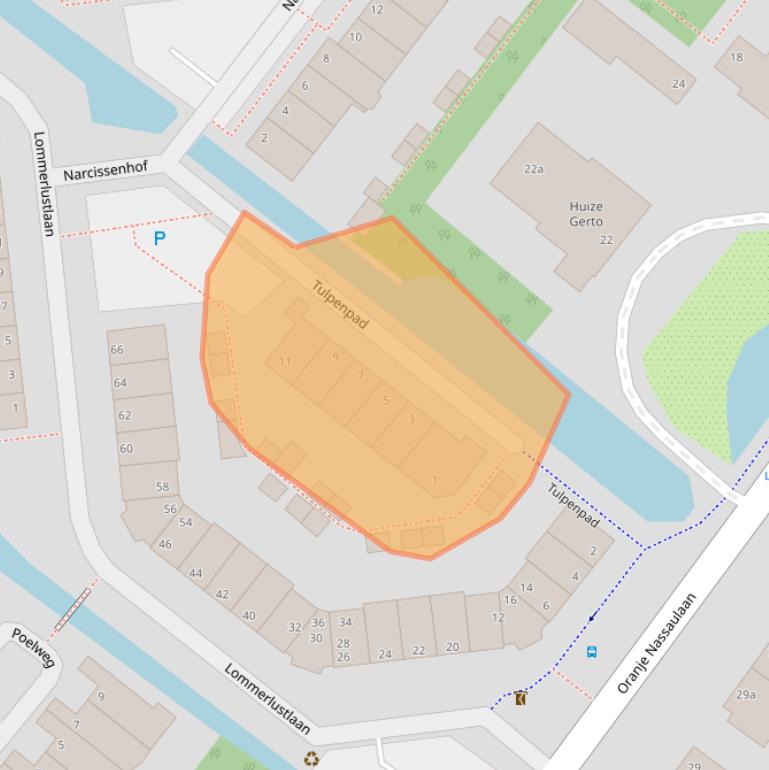 Kaart van postcodegebied 2361LT.