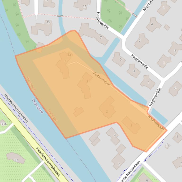 Kaart van postcodegebied 2361MA.